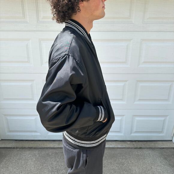 Vintage 80s Men's Lindell Drop Forge Hockey Bomber Jacket Size L - Picture 5 of 7